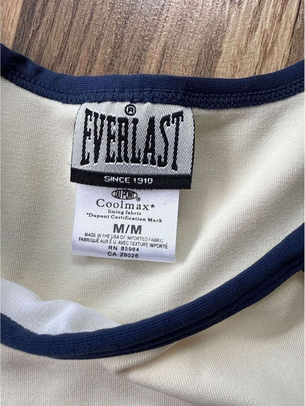 Vintage Y2K Everlast Coolmax Sports Bra Womens Medium White Blue Made USA